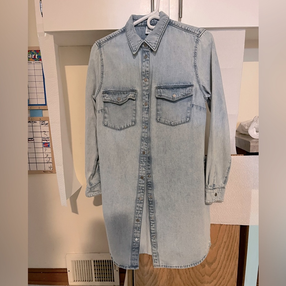 Light Blue Denim Shirt Dress